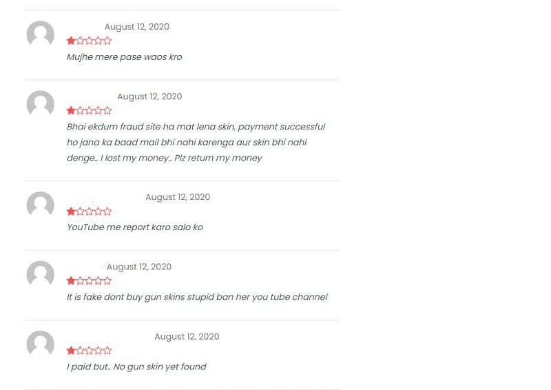 Review section of one of their products